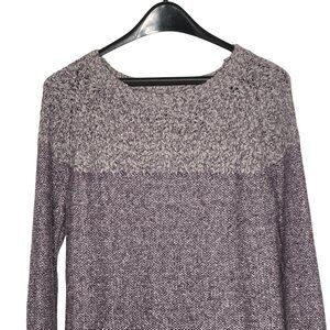 Fate Clarina Textured Knit Purple Sweater M  Womens Cozy Lightweight Long Sleeve